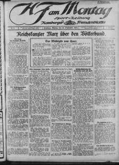 Hamburger Fremdenblatt, HF am Montag