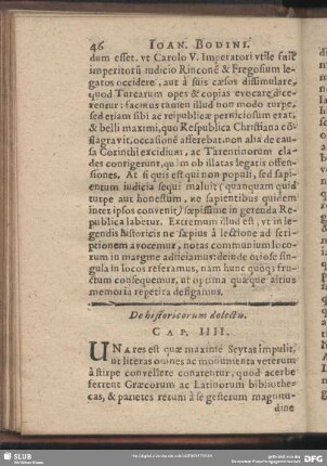 De historicorum delectu. Cap. IIII.
