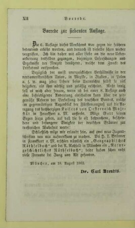 Vorrede zur siebenten Auflage