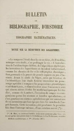 Notice sur la découverte des logarithmes.