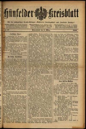 Ausgabe vom Samstag, den 05. März 1898.
