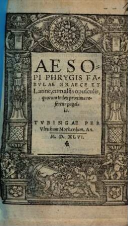Aesop Fabulae : cum aliis opusculis