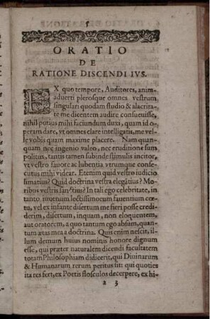 Oratio De Ratione Discendi Ius