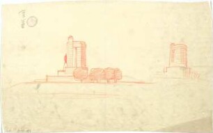 Pfann, Paul; Hamburg; Bismarck-Denkmal - Perspektive