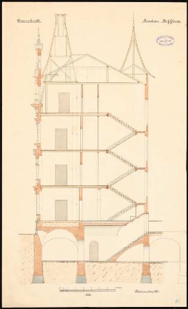 Wohnhaus Dofflein, Mainz: Querschnitt 1:50