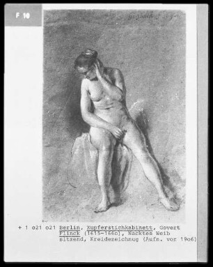 Sitzender weiblicher Akt von vorn