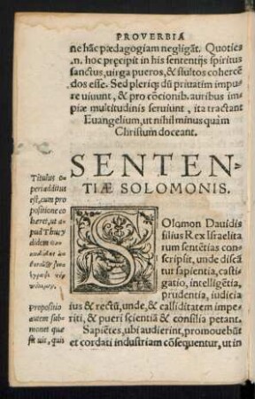 Sententiae Solomonis.