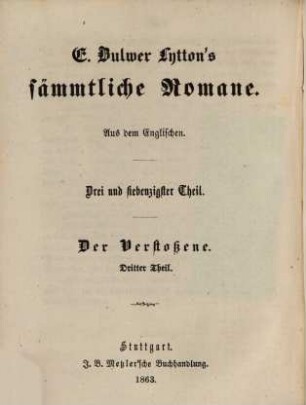 Ed. Bulwer Lytton's sämmtl. Romane, 73,3