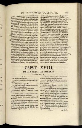 Caput XVIII. De Matricula Imperii.