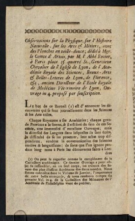 Observations sur la Physique, [...]