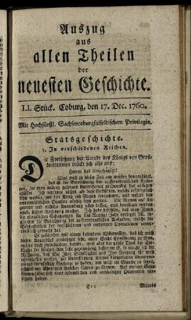 LI. Stück. Coburg, den 17. Dec. 1760.