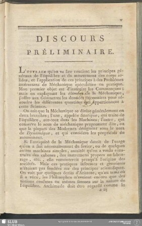Discours Préliminaire