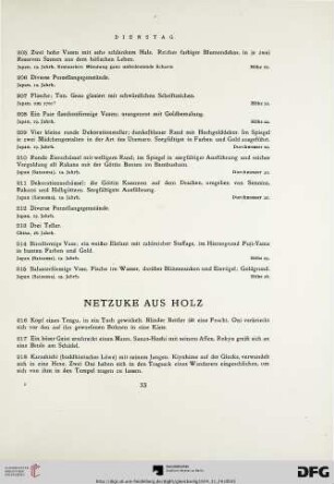 Netzuke aus Holz (Nr. 216-262)