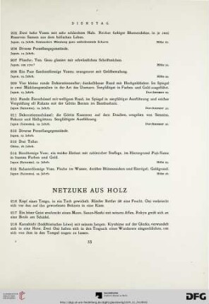 Netzuke aus Holz (Nr. 216-262)