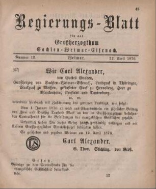 Nr. 12 : 22. April 1876