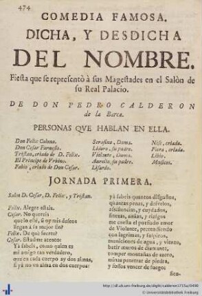 Dicha, y Desdicha del Nombre.