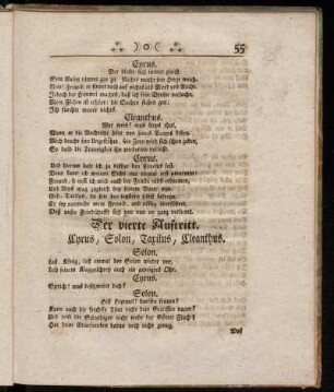 Der vierte Auftritt. Cyrus, Solon, Taxilus, Cleanthus.