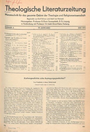 401-414 Kirchengeschichte oder Auslegungsgeschichte?