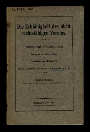 Die Erbfähigkeit des nicht rechtsfähigen Vereins