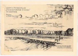 Gartenanlage Frankfurter Wiesen / Richard-Wagner-Hain / Richard-Wagner-Denkmal, Leipzig: Perspektivische Ansicht