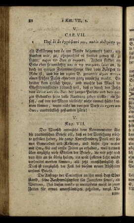 Cap. VII. Περὶ δὲ ων ἐγράψατέ [...]