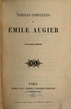 Poésies complètes de Émile Augier