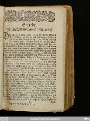 Vorrede. In Jesu hochgeehrtester Leser!