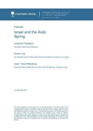 Israel and the Arab Spring