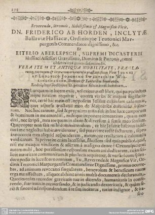 Reverendo, Strenuis, Nobilißimis & Magnificis Viris...