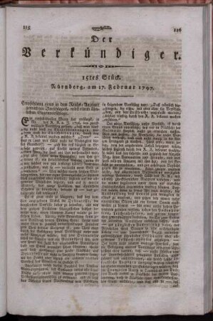 15tes Stück. Nürnberg, am 17. Februar 1797