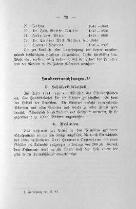 Sondereinrichtungen.
