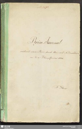 Reise-Journal während einer Reise durch Ober- und Niederschlesien in den Hauptferien 1850 - 18.7222 4.