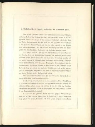2. Anstalten für die Jugend, insbesondere der arbeitenden Klasse.