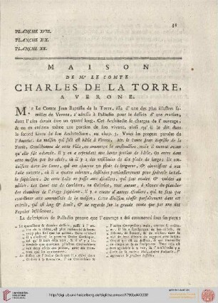 Maison de Mr. Le comte Charles de la Torre, à Verone