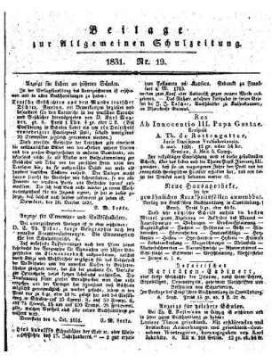 Beilage zur Allgemeinen Schulzeitung