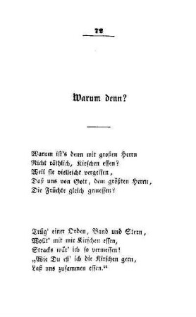 Warum denn?