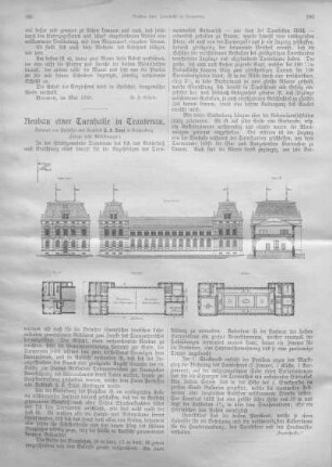 Neubau einer Turnhalle in Trautenau.