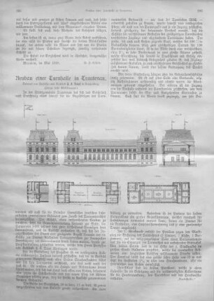 Neubau einer Turnhalle in Trautenau.