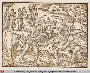 Der Kampf des Herkules mit Acheolus um die Gunst Deianeiras.