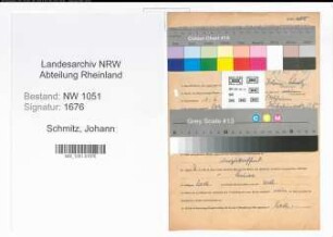 Entnazifizierung Johann Schmitz , geb. 01.06.1896 (Arbeiter)