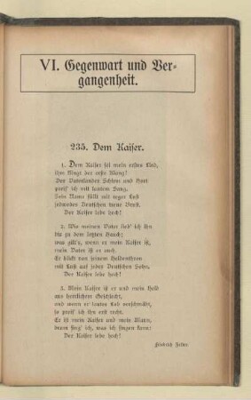 VI. Gegenwart und Vergangenheit