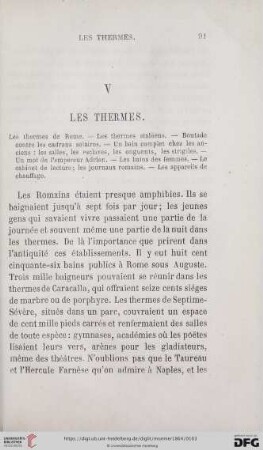 V. Les thermes