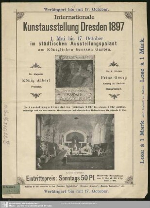 Internationale Kunstausstellung Dresden 1897 : 1. Mai bis 17. October im städtischen Ausstellungspalast am Königlichen Grossen Garten