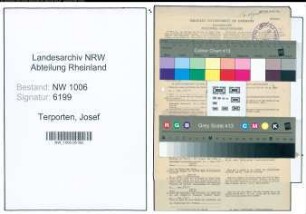 Entnazifizierung Josef Terporten , geb. 29.02.1904 (Elektromeister)