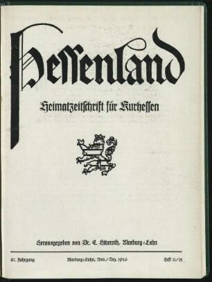 Heft 11/12, November/Dezember 1936