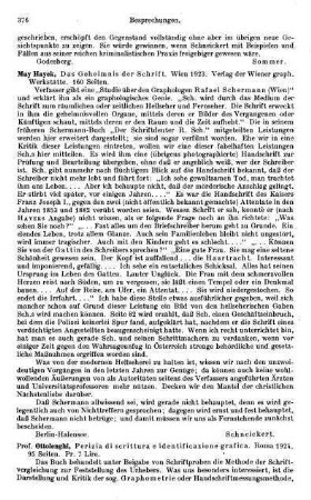 376-377, Ottolenghi. Perizia di scrittura e identificatione grafica. 1924
