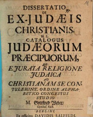 Diss. de Ex-Judaeis christianis