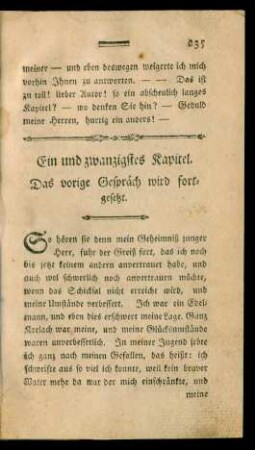 Ein und zwanzigstes Kapitel. - Dreysigstes Kapitel.