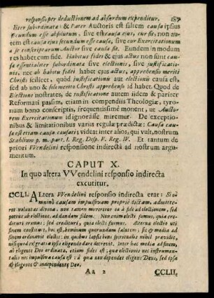 Caput X. In quo altera Wendelini responsio indirecta excutitur.