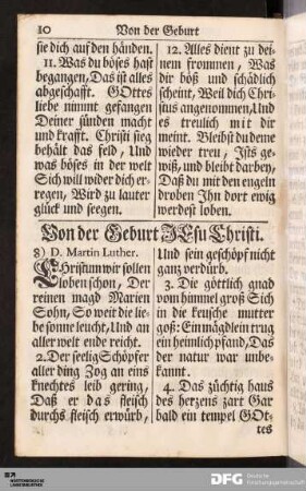 Von der Geburt JEsu Christi.